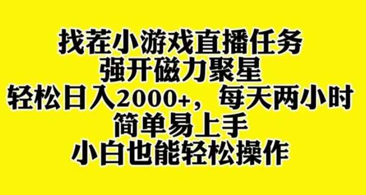 找茬小游戏直播，强开磁力聚星，轻松日入2000+，小白也能轻松上手