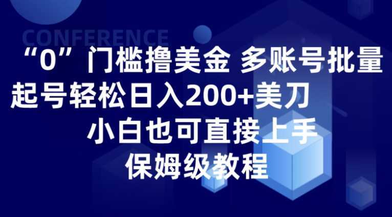 0门槛撸美金| 多账号批量起号轻松日入200+美刀，小白也可直接上手，保姆级教程