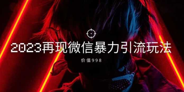 价值998元2023最新微信暴力引流玩法，日引流50-100+