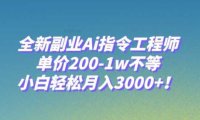 全新副业Ai指令工程师，单价200-1w不等，小白轻松月入3000+！