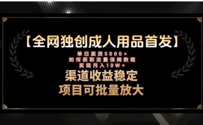 最新全网独创首发，成人用品赛道引流获客，月入10w保姆级教程